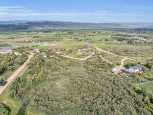 Bird's eye view featuring a rural view and a mountain view