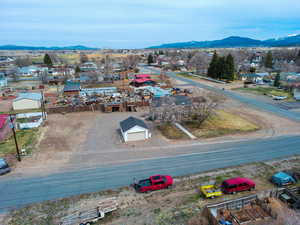 Bird's eye view with a mountain view