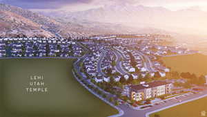 Birds eye view of property featuring a residential view and a mountain view