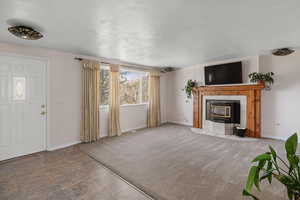 Living room with pellet stove