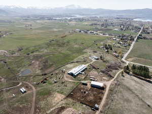 Aerial view looking back towards Pine View Reservoir