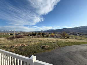 View of mountains and valley from deck