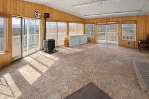 Sunroom allows lots of natural light.