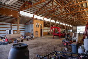 Interior of pole barn