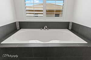Full bath featuring a wealth of natural light and a garden tub