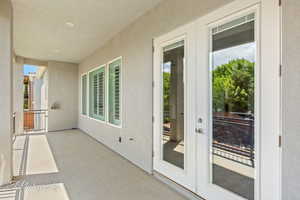 Balcony with french doors
