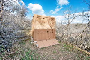 View of storm shelter/shed