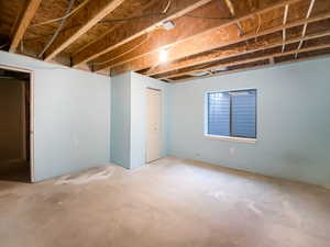 View of unfinished basement