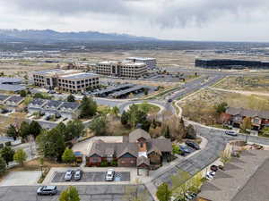Aerial view with a mountain view