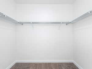 Walk in closet featuring carpet