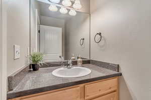 Bathroom featuring vanity
