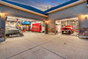 Garage featuring driveway