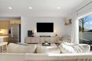 Living area with recessed lighting