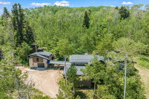 Drone / aerial view featuring a forest view