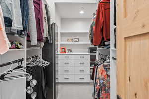 View of walk in closet
