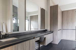 Primary bath with built in closets