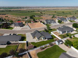 Aerial view of residential area