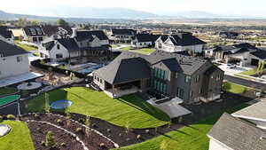 Aerial perspective of suburban area