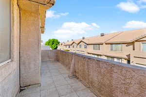 Balcony featuring a residential view