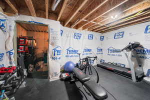 Basement Exercise Room and Storage Area