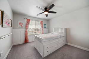 Upstairs Bedroom 3 With Wainscoting and Ballet Barre