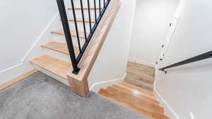 Stairway with baseboards