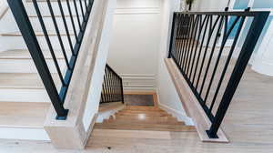 Stairs with wood finished floors