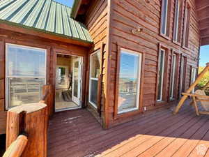 View of wooden deck