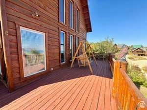 View of wooden deck