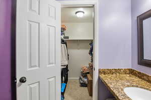 Master bedroom with a spacious closet and vanity with sink