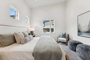 Bedroom with carpet