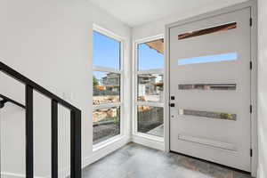 Doorway to outside with stairs