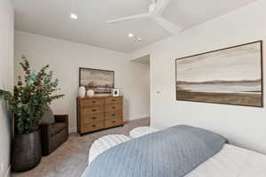 Bedroom featuring carpet floors and recessed lighting