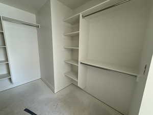 View of walk in closet