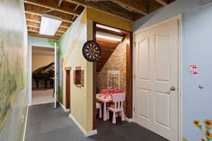 Corridor with carpet floors