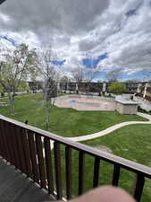 View of yard with a swimming pool