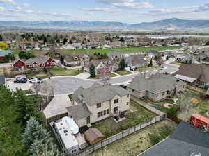 Bird's eye view with a mountain view and a residential view