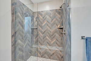 Bathroom featuring a stall shower