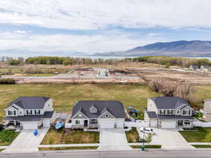 Drone / aerial view with a mountain view