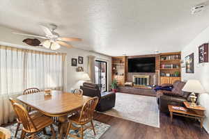 Dining area and living room