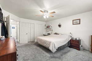 Primary bedroom with double doors