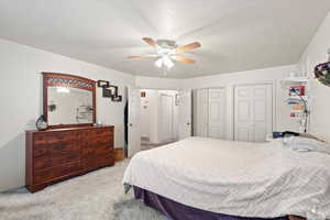 Primary bedroom with double doors