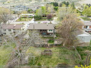 Birds eye view of property.