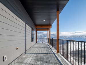 Snowy mountain view