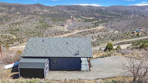 Bird's eye view featuring a mountain view
