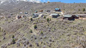 Bird's eye view with a mountain view