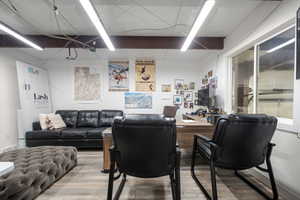 Living area featuring light wood finished floors