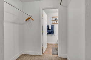 View of walk in closet