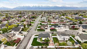 Bird's eye view with a mountain view and a residential view