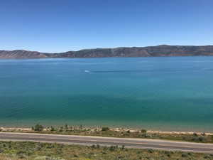 View of water feature featuring a mountain view